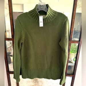 NWT J Crew mock neck chunky cotton sweater size XS